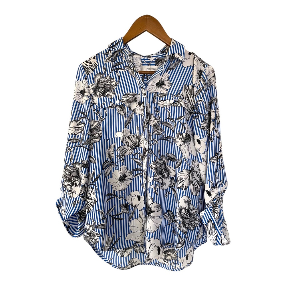 Jones Studio striped and floral blouse